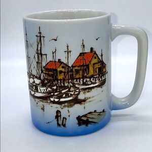 Otigiri Vintage Seaport Coffee Tea Mug Cup
